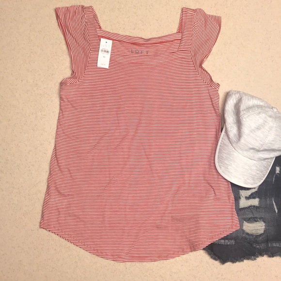 LOFT Tops - NWT LOFT Red/White striped Top. Size XS.